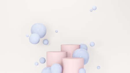 3d render image empty space podium with simple background for product display advertisement.の写真素材
