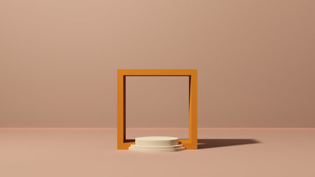 3d render image empty space podium with simple background for product display advertisement.