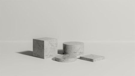 3d render image empty space podium with simple background for product display advertisement.