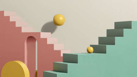 3d render image empty space podium with simple background for product display advertisement.の写真素材