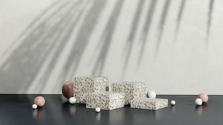 3d render image empty space podium with simple background for product display advertisement.