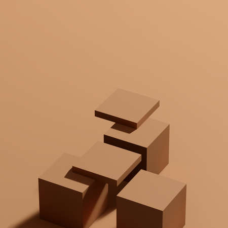 3d render image empty space podium with simple background for product display advertisement.の写真素材