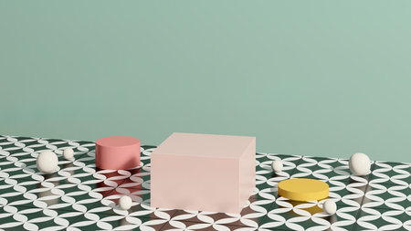 3d render image empty space podium with simple background for product display advertisement.