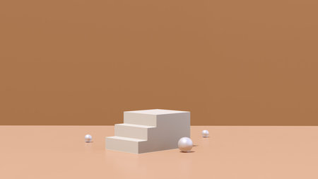 3d render image empty space podium with simple background for product display advertisement.