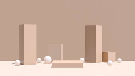 3d render image empty space podium with simple background for product display advertisement.の写真素材