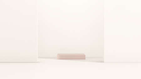 3d render image empty space podium with simple background for product display advertisement.の写真素材