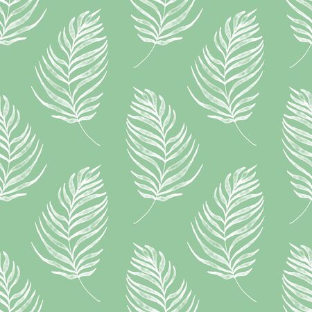 Watercolor tropical palm leaves seamless patternの写真素材
