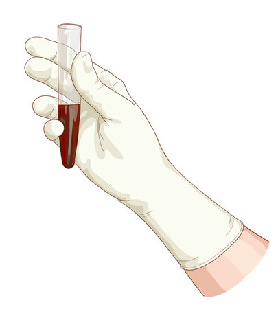 Blood in a test tube. のイラスト素材