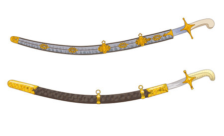 Antique swords. Vector illustration.