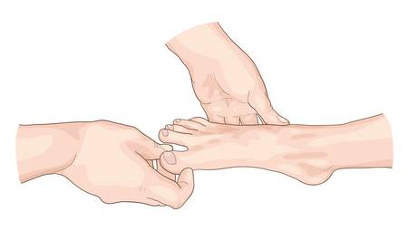 Examination of the foot. Vector illustration.のイラスト素材