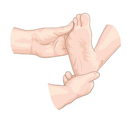Examination of the foot. Vector illustration.のイラスト素材