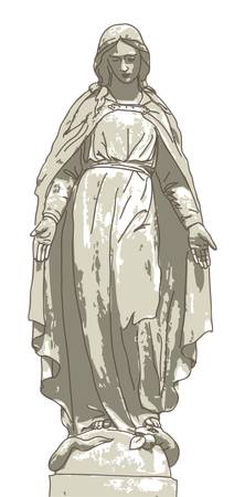 Maria and snake. Vector illustration.のイラスト素材