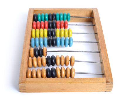 Accounting abacus on white background. Isolated.