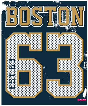 Boston Athletic sport typography, t-shirt graphics, vectorsのイラスト素材