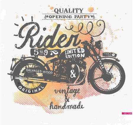 Motorcycle vintage graphics, Road Trip , t-shirt typography, Vintageのイラスト素材