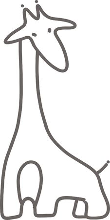 Sketch, contour of a giraffe, gray lines.のイラスト素材