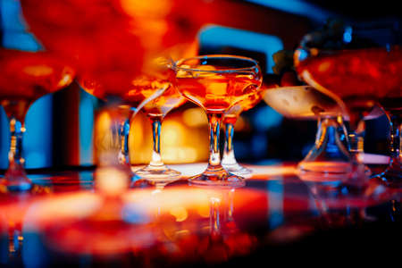 colourful coctail on the blue backgroundの写真素材