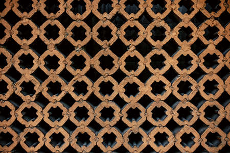 a round-shaped design brick wallの写真素材