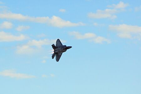 Stealth Jet Fighter flying at Air Showのeditorial素材