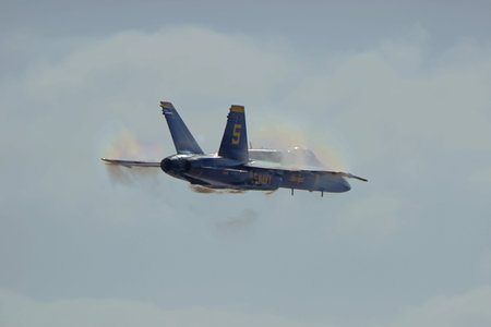 Jet F-35 Lightning breaking the sound barrier