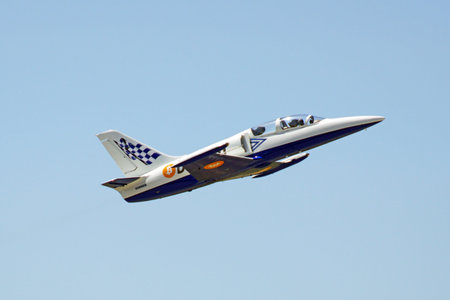 Airplane bitcoin jet flying at air showのeditorial素材