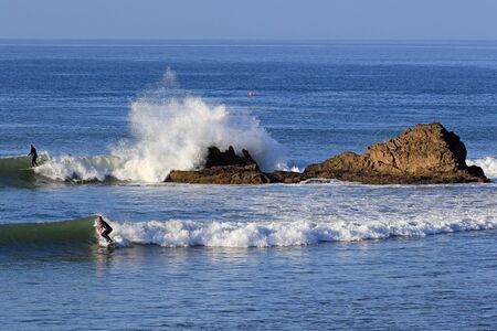 Surfing at a Malibu beach along California coastのeditorial素材