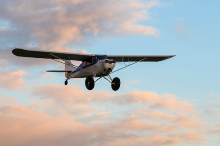 Airplane training aircraft flying at air showの写真素材