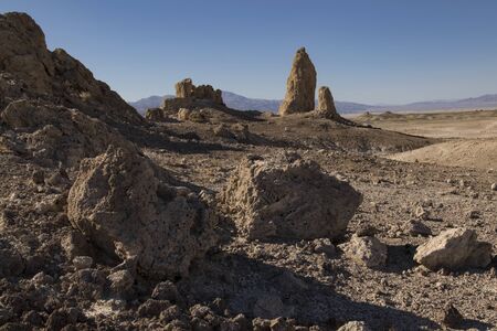 Desert landscape at Trona Pinnaclesの写真素材