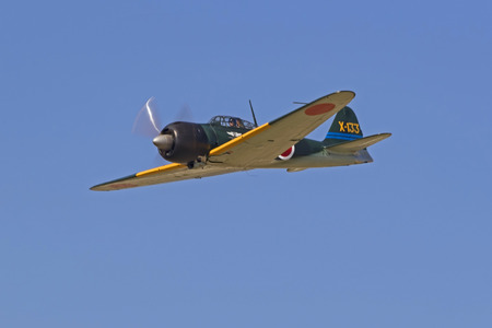 Airplane WWII Mitsubishi ZERO fighter aircraftのeditorial素材