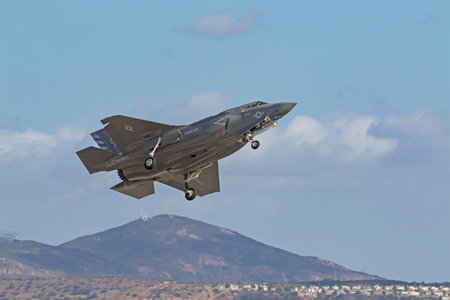 Airplane F-35 Lightning take-off