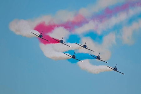 Airplane formation Patriots Jet Team
