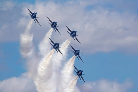 Airplane Blue Angels jets in formation