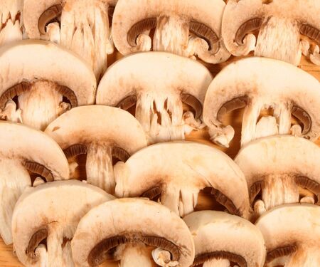 Sliced mushroomsの写真素材