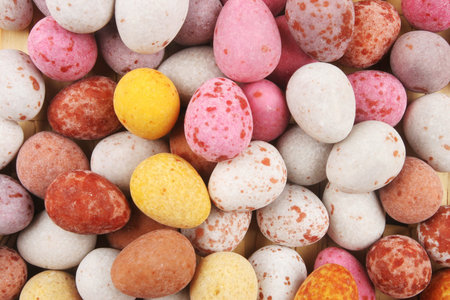 Mini Easter eggs as a background and texture