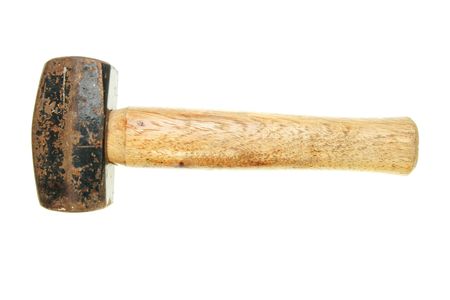 Well used lump hammer isolated on whiteの写真素材