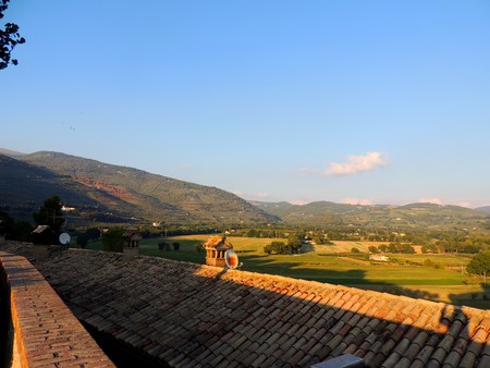 Landscape of Valle Umbra form Spello, Umbria (Italy)の写真素材