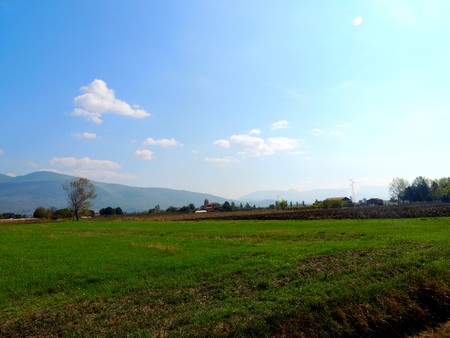 Landscape of Umbrian country with Monte Subasio in the background Landscape of Umbrian country with Monte Subasio in the background