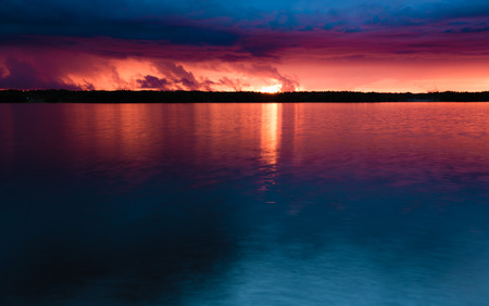 Sunset in Swedenの写真素材