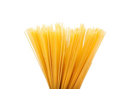 Bunch of spaghetti isolated on white backgroundの写真素材
