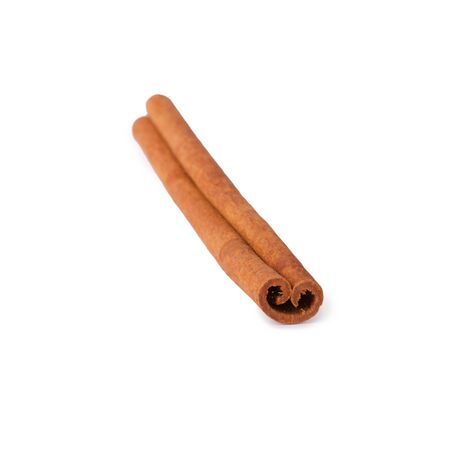 One cinnamon stick isolated on white backgroundの写真素材