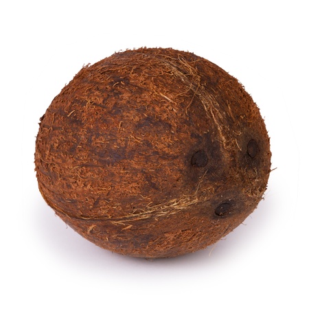 Piece fresh coconut isolated on white backgroundの写真素材