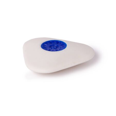 One white eraser isolated on white backgroundの写真素材