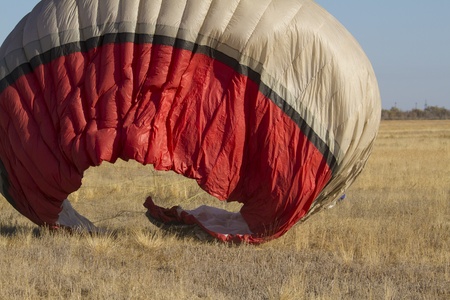 Paragliding on the ground ready to flyの写真素材