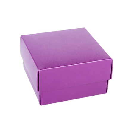 Close purple box, isolated on white backgroundの写真素材