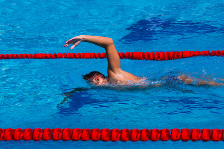Professional swimmer in the pool - Stock Imageの写真素材