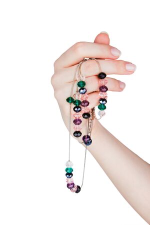 Beautiful female beads isolated on white backgroundの写真素材