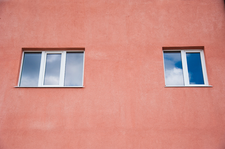 Brand new apartment building against the blue skyの写真素材