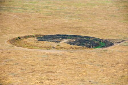 Aerial view of fields and meadows during a summer dayの写真素材