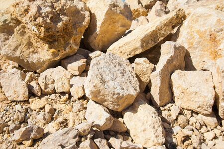 Mining, quarrying, and production of stone at a forsaken quarryの写真素材