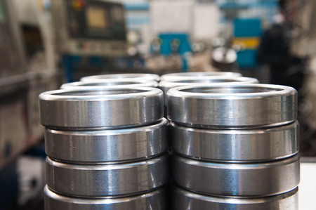 Production of bearings. Steel factory production line of the machineの写真素材